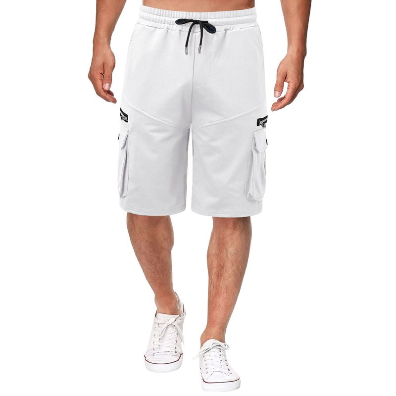 Europäesch an amerikanesch Männer Summer Overalls Hosen Kotteng locker Plus Size Fënneft Hosen Männer Multi-Täsch Casual Hosen_voghion.com