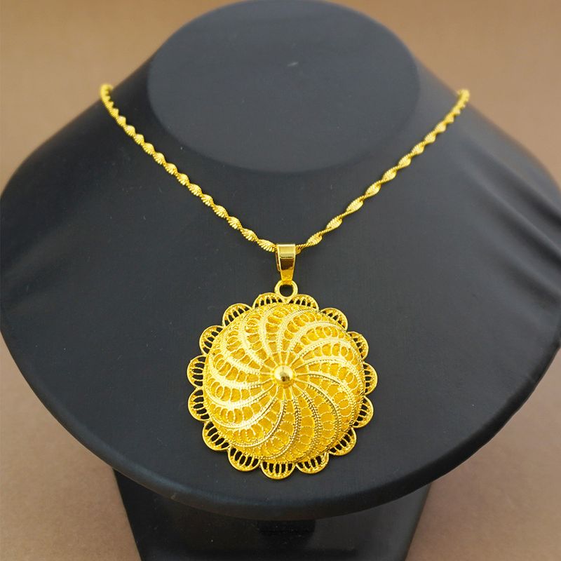 Vierteiliges äthiopisches Silber-Halsketten-Anhänger-Armband-Ohrringe-Ring-Klassiker-Schmuckset_voghion.com