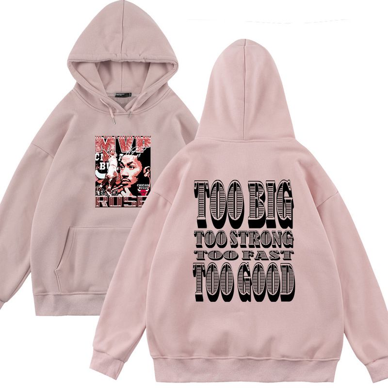 Felpa con cappuccio a maniche lunghe con scritta MVP Ross anteriore da 370 grammi, per uomo e donna, in autunno e inverno, abiti larghi_voghion.com