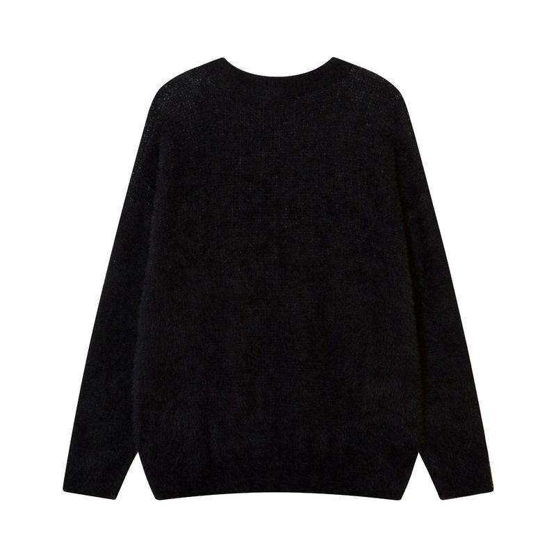 JIAYIKU Men's American Style Deer Fur Thickened Sweater Knitted Top New Jacquard Round Neck Base Shirt_voghion.com