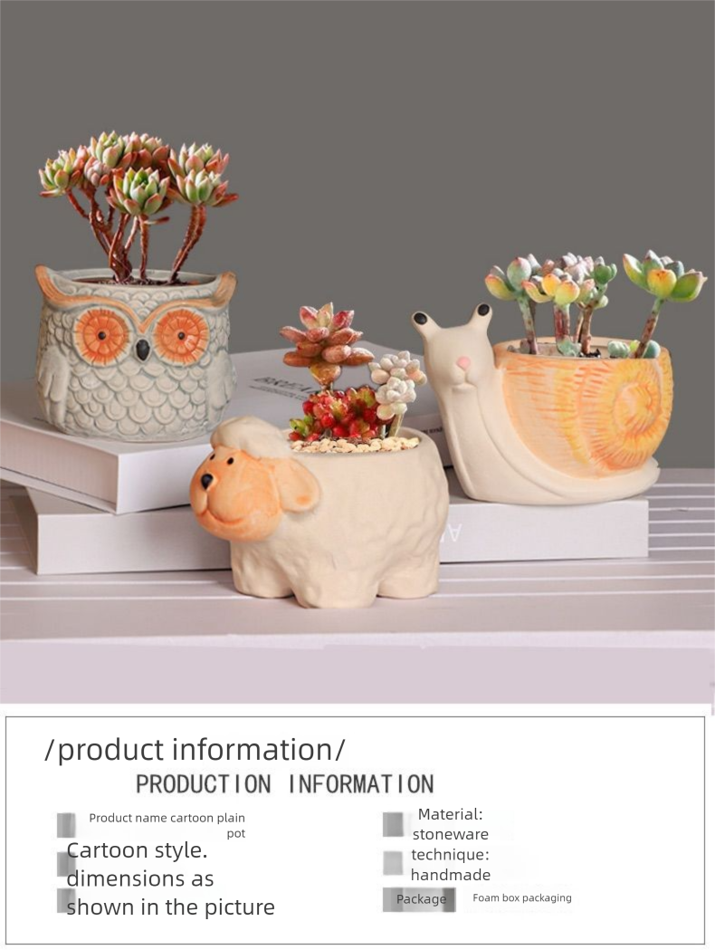 Cartoon Animal Ceramic Flower Clearance Sale Exquisite Small Large Diameter Cute Succulent Special Pot Desktop_voghion.com