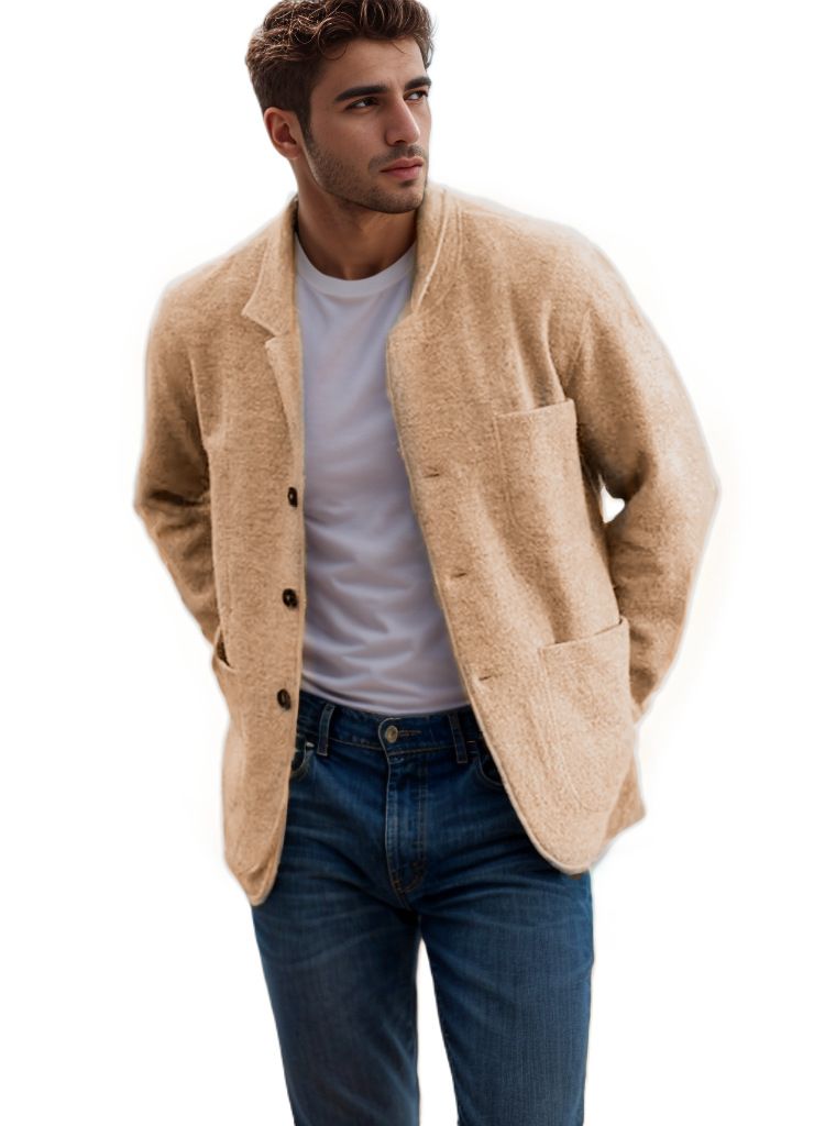 Spring and Autumn Men's Youth Solid Color Trendy Jacket, Outcoat, Casual Coat_voghion.com