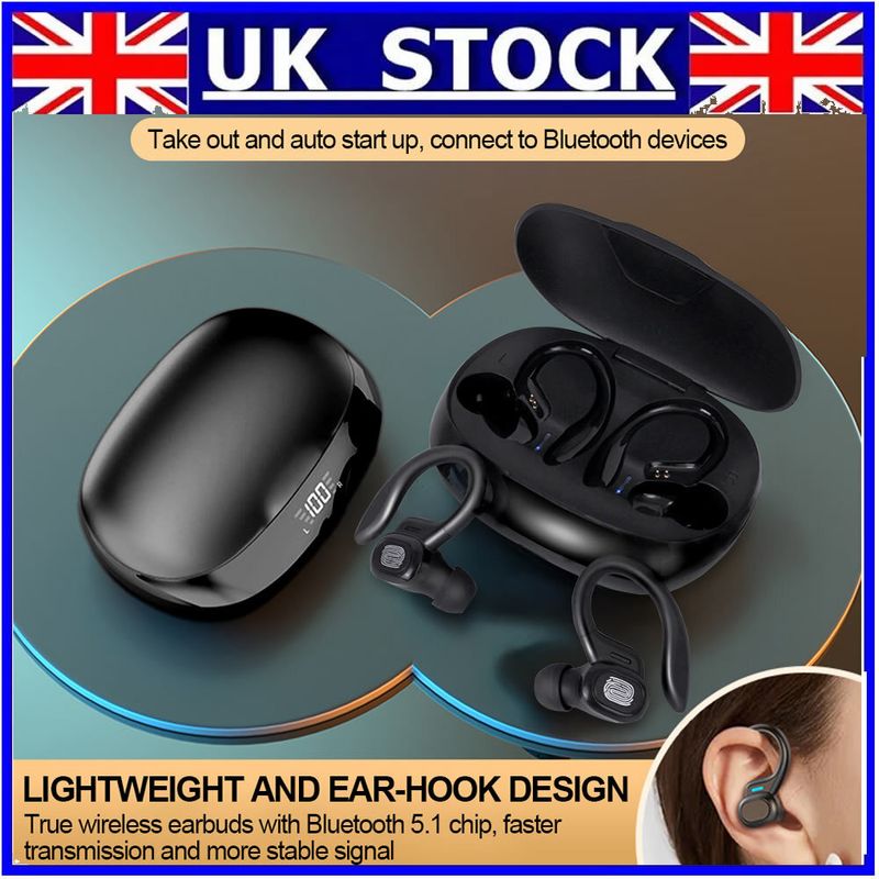 Drahtlose Bluetooth-Kopfhörer Sportkopfhörer Ohrbügel Laufen Ohrhörer Headset_voghion.com