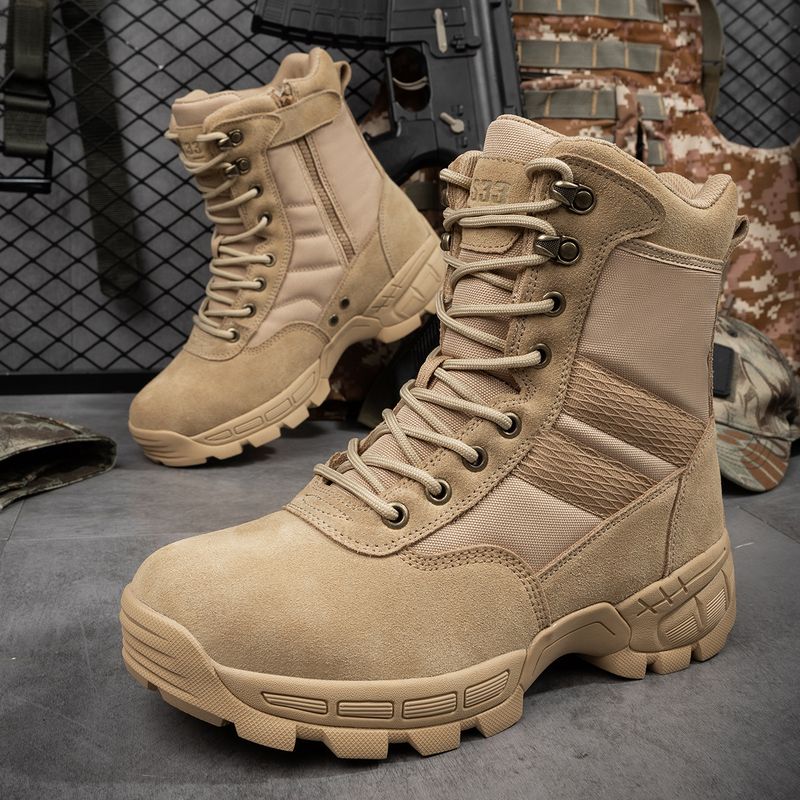 Combat Boots For Men, Outdoor Hiking And Mountaineering Boots For Men, Tactical Boots For Men, High Top Desert Boots For Men, Field Boots For Men_voghion.com