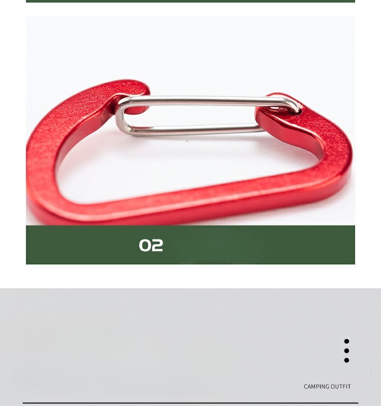 Outdoor Carabiner D-shaped Quick Clip Keychain Ring Aluminum Alloy Type Canopy Tent Camping Backpack Hook_voghion.com