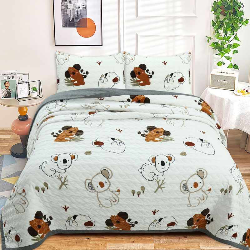 Douyin transmissão ao vivo fio tingido algodão puro capa de cama três peças conjunto inverno dupla face bebê lã lençol conjunto de cama fabricante_voghion.com