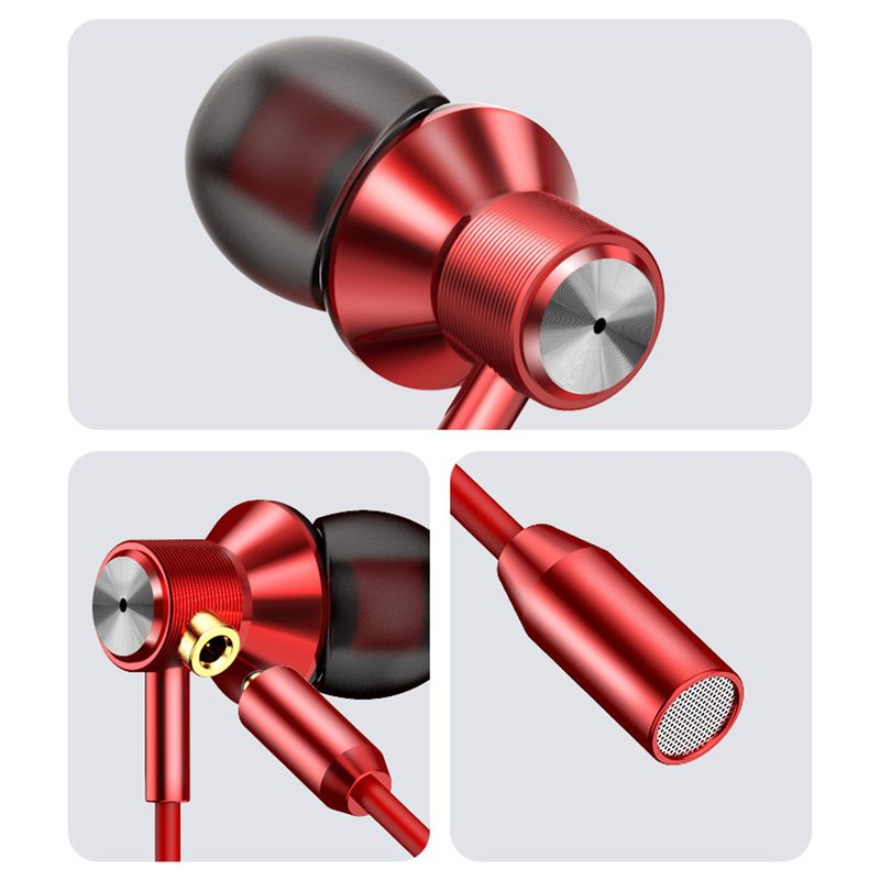 Wired Ergonomic Dual Microphone Stereo Universal L-Shaped Plug Metal Earphone for Gaming_voghion.com