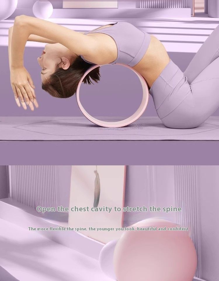 Ruota per yoga, Pilates, stretching della schiena, anello a rulli per esercizi di flessione all'indietro per principianti_voghion.com