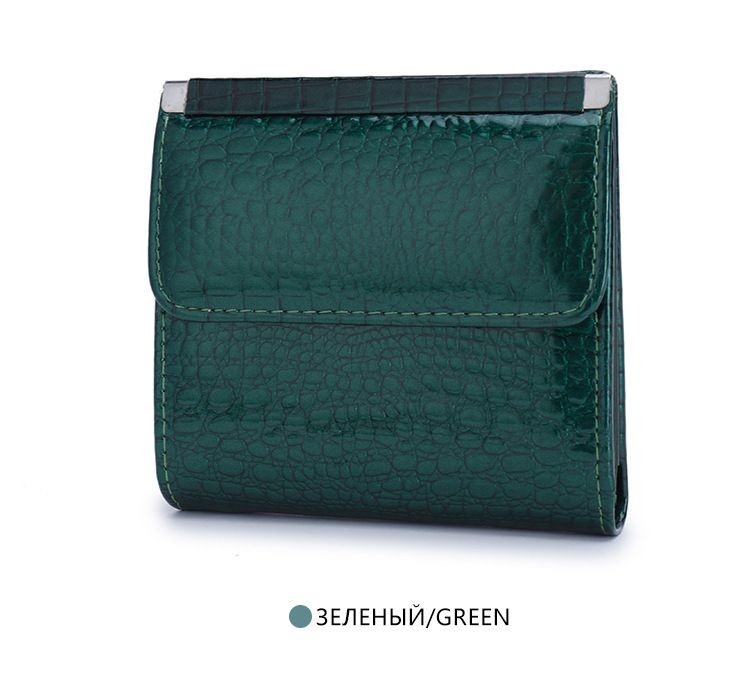Luxuriöses, zweifach gefaltetes Portemonnaie aus echtem Leder mit Alligator-Textur – kompakt und multifunktional für den täglichen Gebrauch. Kurzes Portemonnaie aus echtem Leder._voghion.com