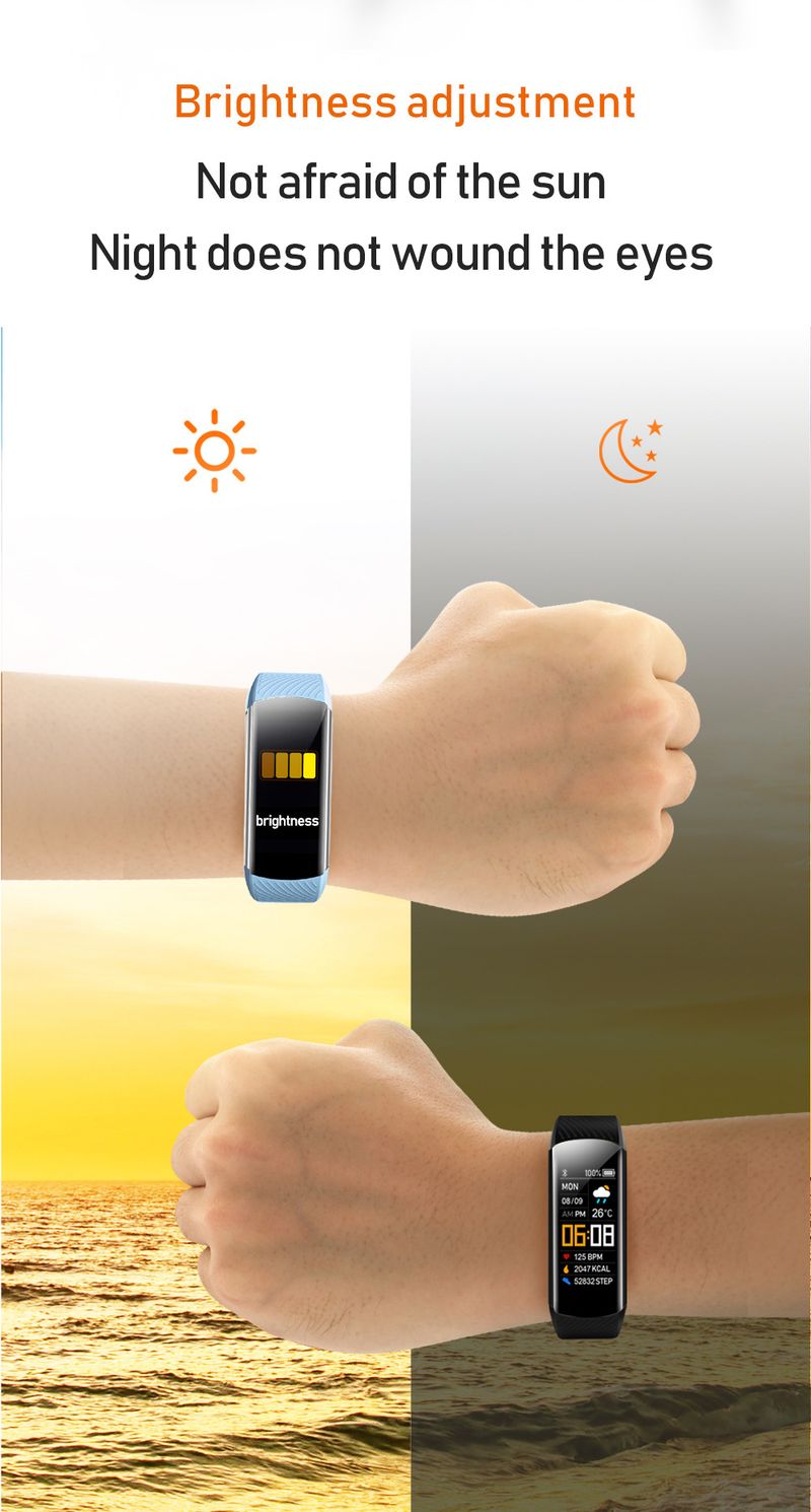 Smartwatches C5S Smart Armband Kleurenscherm Bluetooth Sport Hartslag Bloeddruk Slaap Langetermijnwekker Stappenteller Horloge_voghion.com