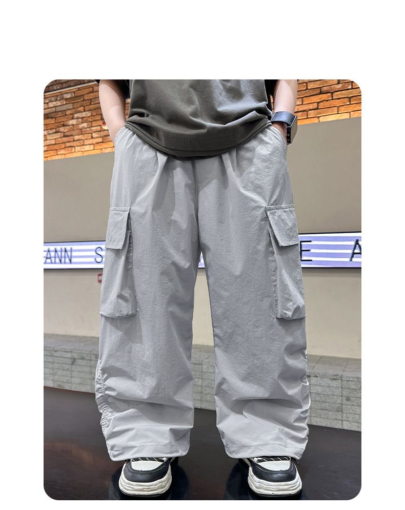 2024 Nuovo abbigliamento da lavoro sottile per bambini di taglia media e grande Pantaloni estivi anti-zanzare per ragazzi_voghion.com