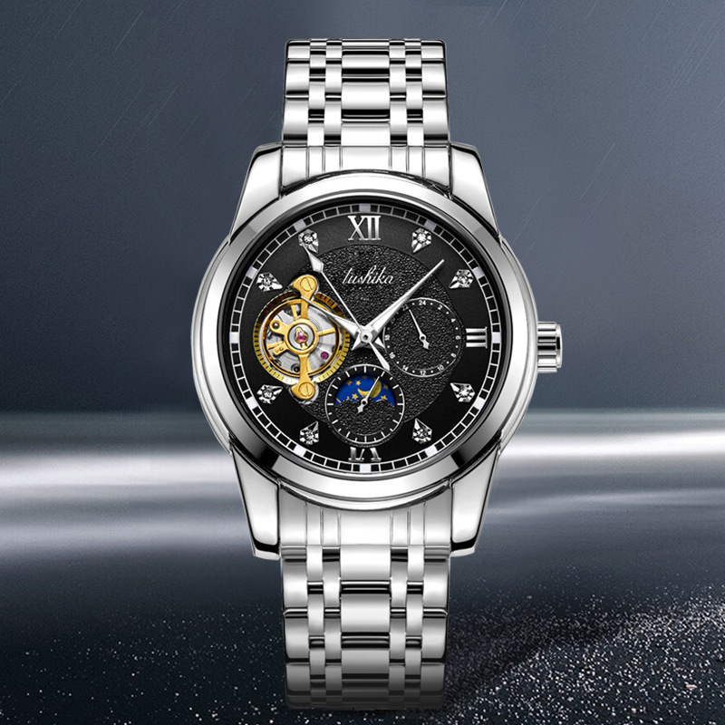 Νέο ρολόι χειρός Sun, Moon, and Stars με καυτές πωλήσεις του 2024, πλήρως αυτόματο μηχανικό Tourbillon Luminous Hollow Out, με καντράν Sun, Moon and Stars, σε καυτές πωλήσεις_voghion.com