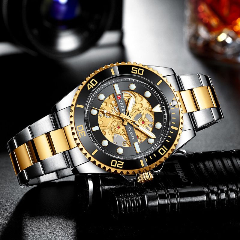 Herren-Business-Quarzuhr mit Edelstahlband, wasserdichte Uhr mit rundem Zifferblatt für formelle und legere Kleidung_voghion.com
