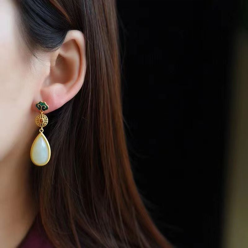 Orecchini da donna smalto dipinto super fata orecchini stile antico orecchini stile antico orecchini nuvola retrò di buon auspicio per donna_voghion.com