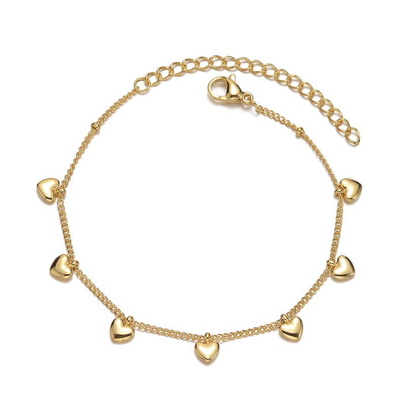 Bracciale a forma di cuore in acciaio inossidabile con catena sottile, design di nicchia per gioielli da donna, moda estiva, tutto abbinato_voghion.com