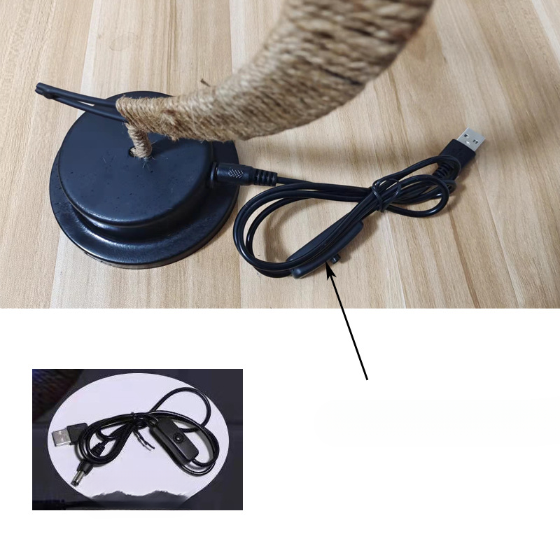 Seel Dësch Ronn Kugel, Stärfërmeg Koffer Drot Mound Dekoratiounsluucht, USB kleng Nuetsluucht_voghion.com