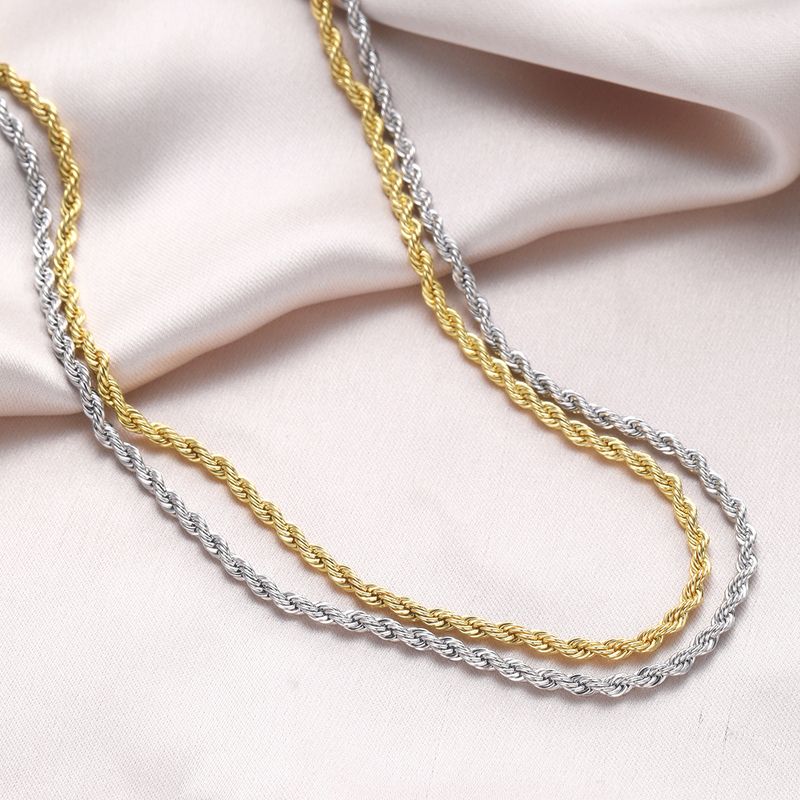Collana con catena intrecciata da 3 mm, nuova tendenza hip-hop, per uomo, accessori unici in stile cubano, set di 2 collane_voghion.com