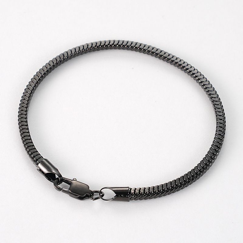 Bracelet serpent carré en acier inoxydable de luxe léger chaîne en os de serpent carré en acier titane bijoux tendance de personnalité_voghion.com