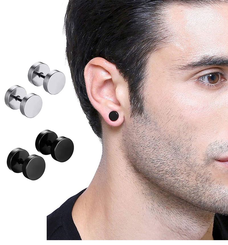 Orecchini da uomo e da donna in acciaio inossidabile con garofano punk gotico, orecchini da strada hip hop, rock, 1 paio_voghion.com