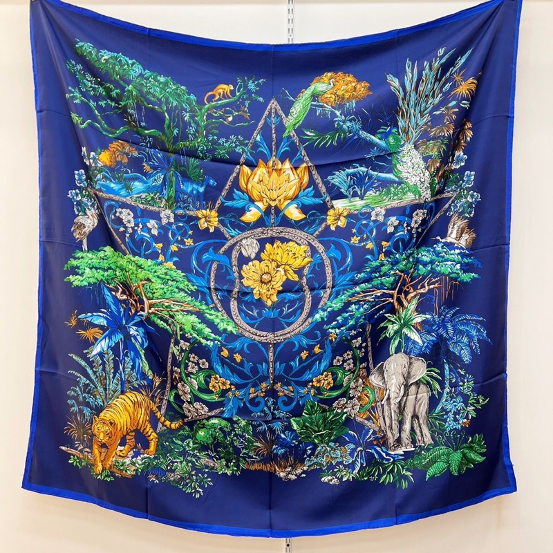 2023 model twill imitatiezijde grote vierkante sjaal 130*130 cm ins heetste jungle stijl sjaal_voghion.com