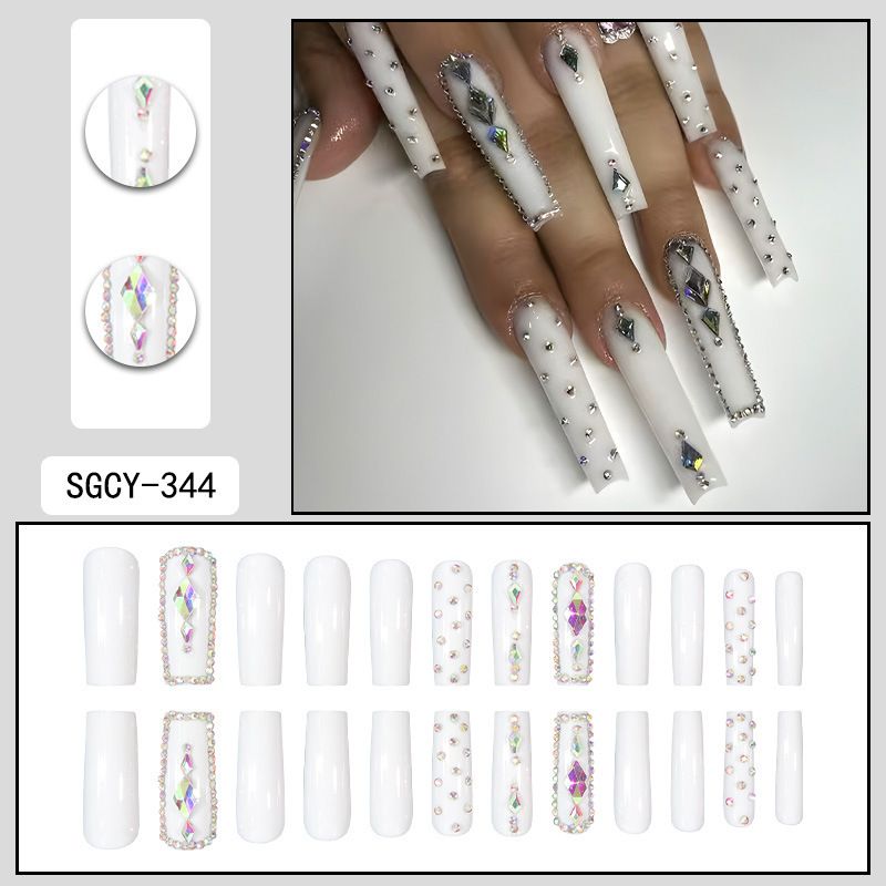 Unghie finte lunghe e pieghevoli - Eleganti unghie finte estive con colla e cuscinetti in gel, stile dolce, oltre 50 colori, unghie finte riutilizzabili per le donne_voghion.com