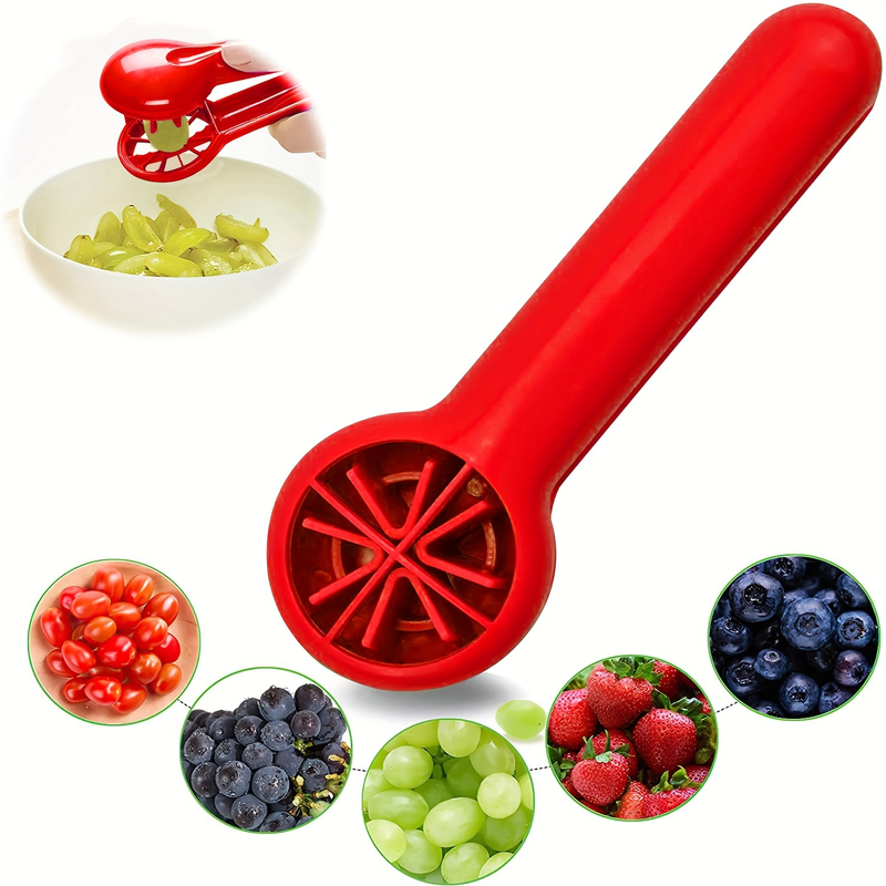 PANCERKA Fruit Cutter Tool No Blade Easy Grip Handle Dishwasher Safe Safe Slicing For Grapes Cherries Tomatoes Strawberries Small Fruits Home Garden_voghion.com