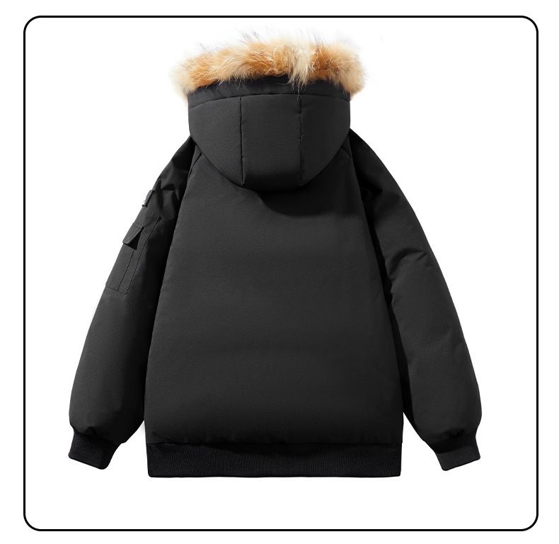 Neue, vielseitige und warme Arbeitsjacke für Herren im Winter 2024 mit Kapuze, lässige Mode und einfarbiger Arbeitskleidung_voghion.com