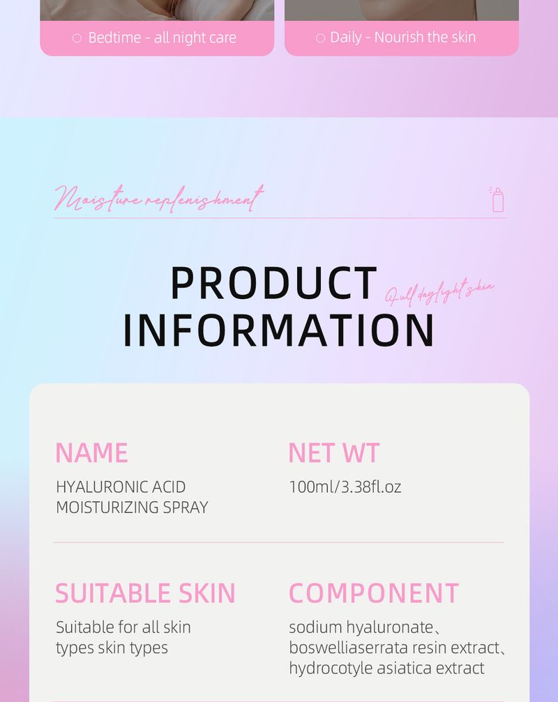 Toners MAFFICK Hyaluronic Acid Moisturizing Spray Deep Hydration Lasting Moisturizing Soothing Oil Control_voghion.com