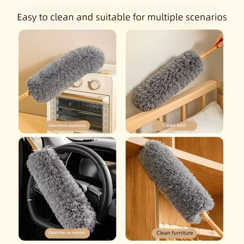 Verlängerbarer Staubwedel – Einziehbares Haushaltsstaubreinigungswerkzeug für Decken und Spinnweben mit statischer Aufladung_voghion.com