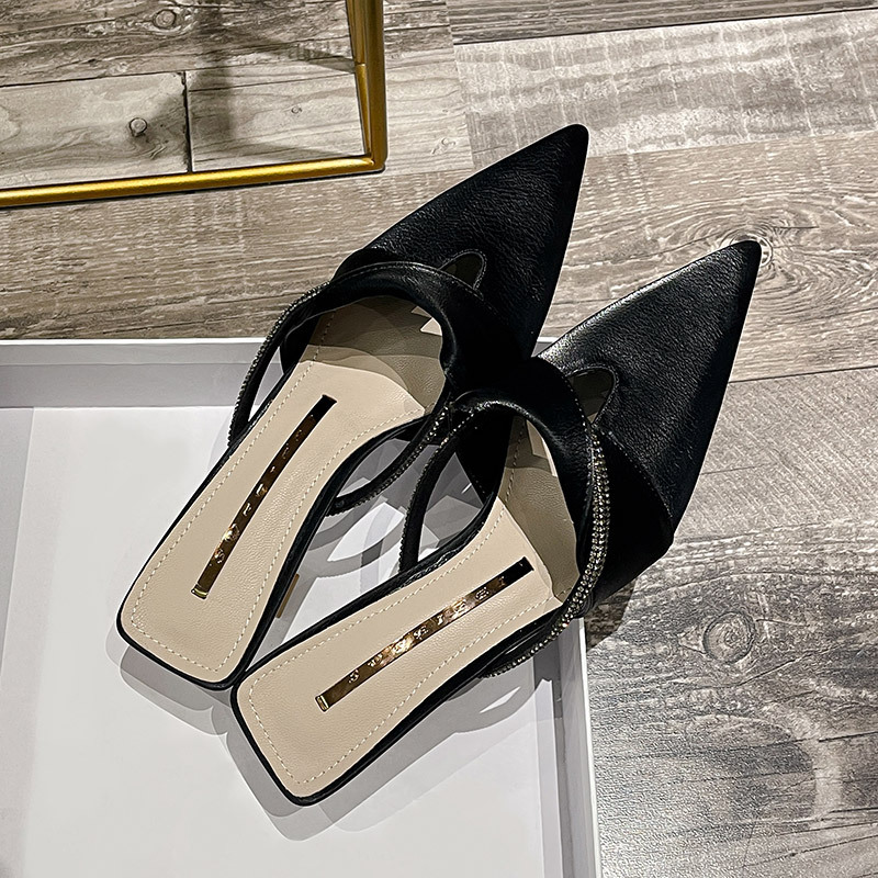 2024 Tootja hulgimüük terava varbaga stiletto naiste kakuke varvas tagumine pool drag casual girly stiilis kõrge kontsaga sandaalid_voghion.com