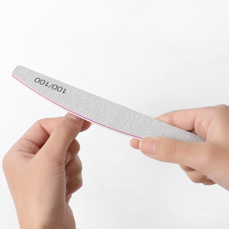 Sides 1Pcs Double Nail File Sandpaper Thick Thick Professional Files for Manicure Half-moon Abrasive Lime s_voghion.com