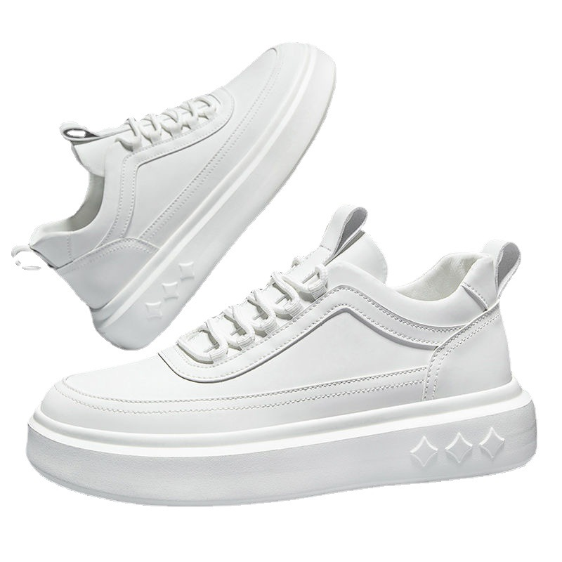 2025 Sommer Neue Herren Atmungsaktive Trend Vielseitige Board Mit Erhöhten Dicken Casual Weiche Sohle Kleine Weiße Schuhe Für Männer_voghion.com