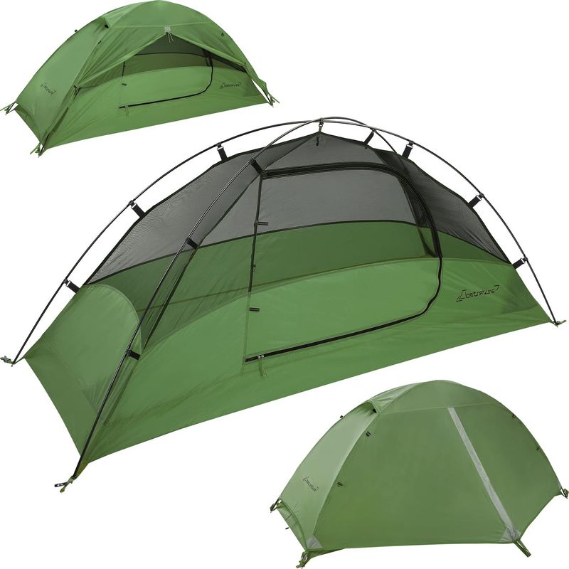 Tente de qualité - Tente de camping simple et étanche ultra-légère pour 1/2 personne, idéale pour la randonnée en plein air_voghion.com
