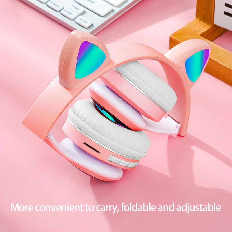 Light Ears Stereo-Katzenkopfhörer Surround VZV-23M Bunt Niedlich Kabellos HD-kompatibel Anruf Klappbar Bluetooth 5.0_voghion.com