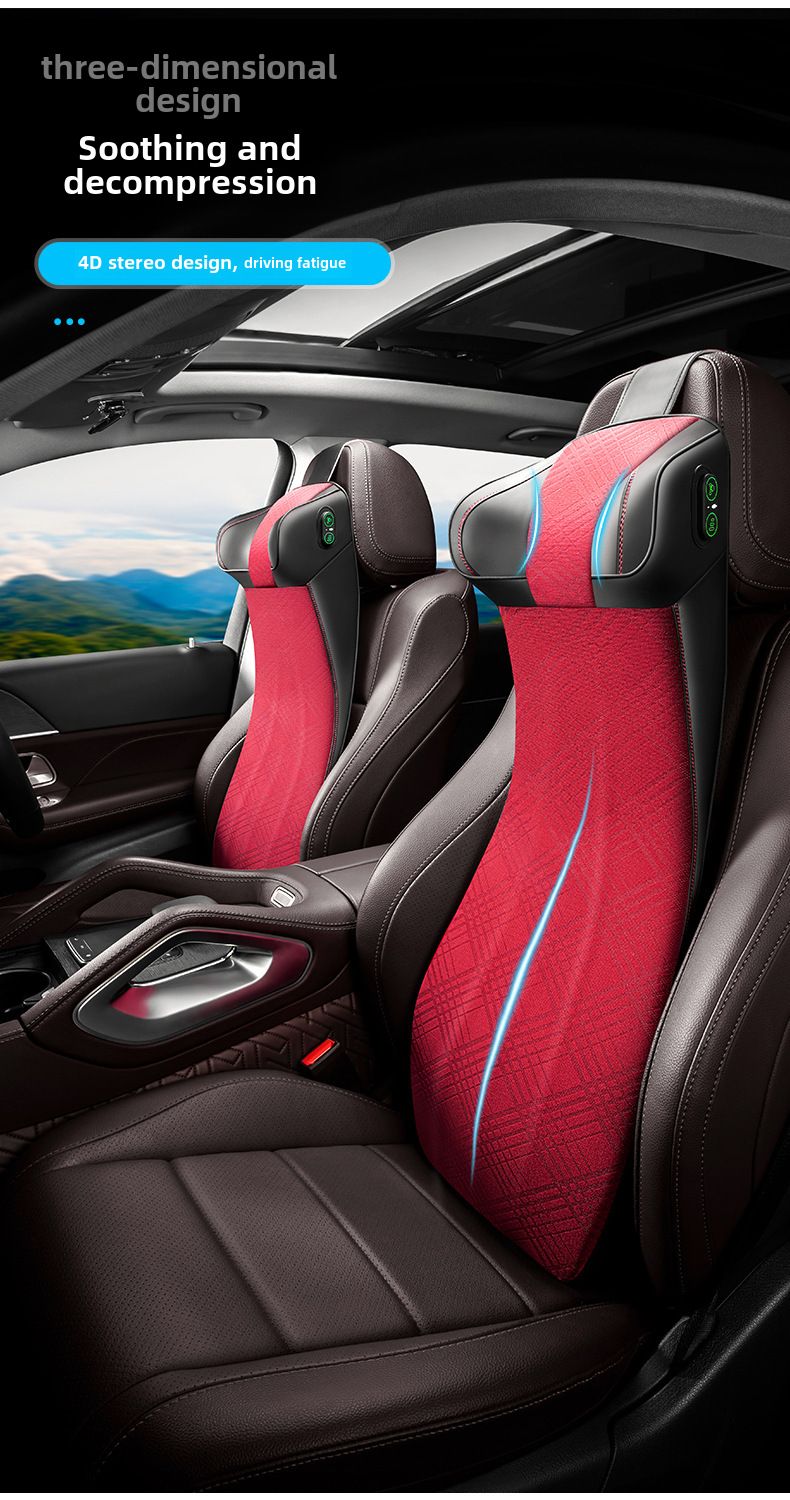 Cuscino poggiatesta per auto due in uno, cuscino per la schiena, cuscino per il collo, cuscino per il sedile in memory foam, cuscino per massaggio elettrico per auto_voghion.com