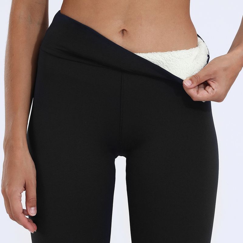 Pantalon chaud serré pour femme, legging élastique rembourré en cachemire, automne et hiver._voghion.com