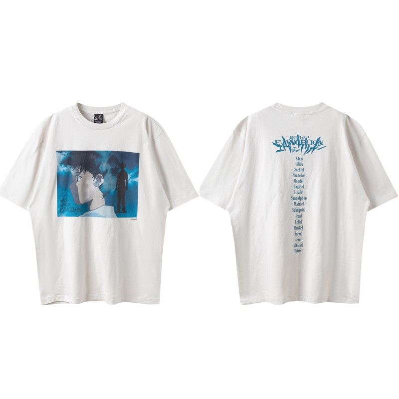 Marchio alla moda in stile americano Saint Michael, maglia a maniche corte unisex per coppie, strato di base estivo FOG High Street Ins_voghion.com