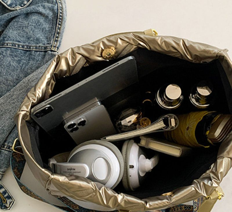 Große Freizeittasche für Damen. Neue trendige Baumwoll-Bekleidungstasche, große Einzelschultertasche, modische_voghion.com