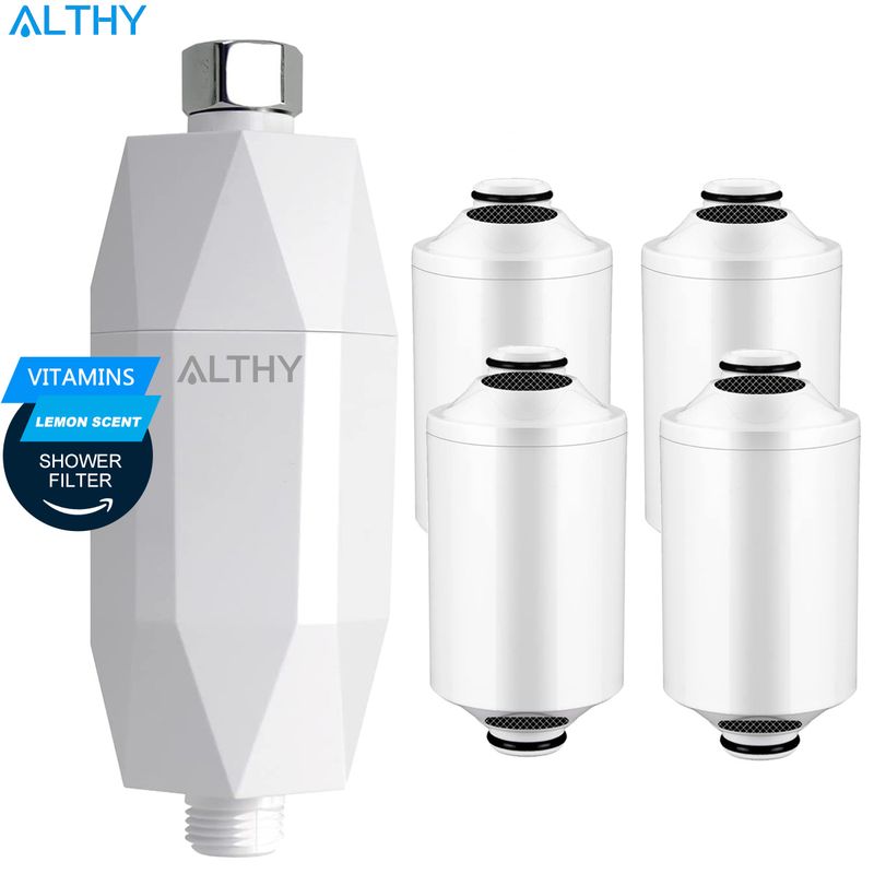 ALTHY Vitamin C Revitalizing Shower Water Filter - Reduces Chlorine Heavy Metal - Improves Dry Itchy Skin, Hair Dandruff, Eczema_voghion.com