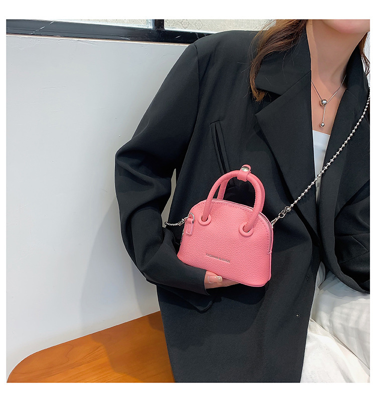 Small Chain Bag For Women 2023 New Fashion Litchi Pattern Mini Shell Bag For Women Fashion Bags Temperament Handheld Oblique_voghion.com