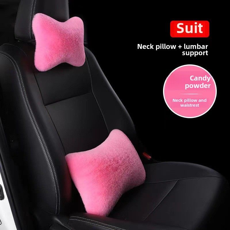 Wholesale car plush headrest waist support a pair of car neck pillow car waist support waist support rabbit plush car waist support_voghion.com