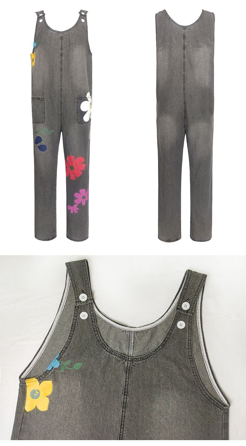 Ärmelloser, cooler Overall mit Boho-Print für Damen_voghion.com