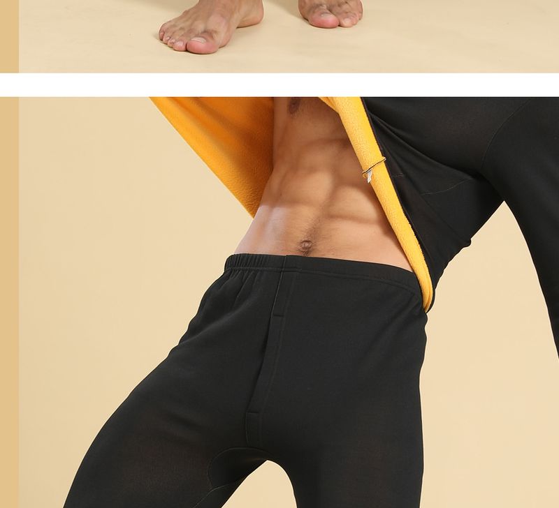 Underwear & Sleepwears Men's Fleece-Lined Thermal Pants - Winter Warm Fleece-Lined Joggers, Windproof Thermal Underwear For Outdoor & Indoor Wear_voghion.com