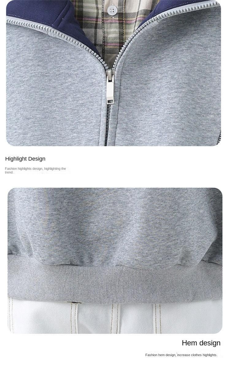 Men's Streetwear Heavyweight Hoodie | Oversized American Style Zip-Up With Contrast Stitching & Air-Layer Design_voghion.com