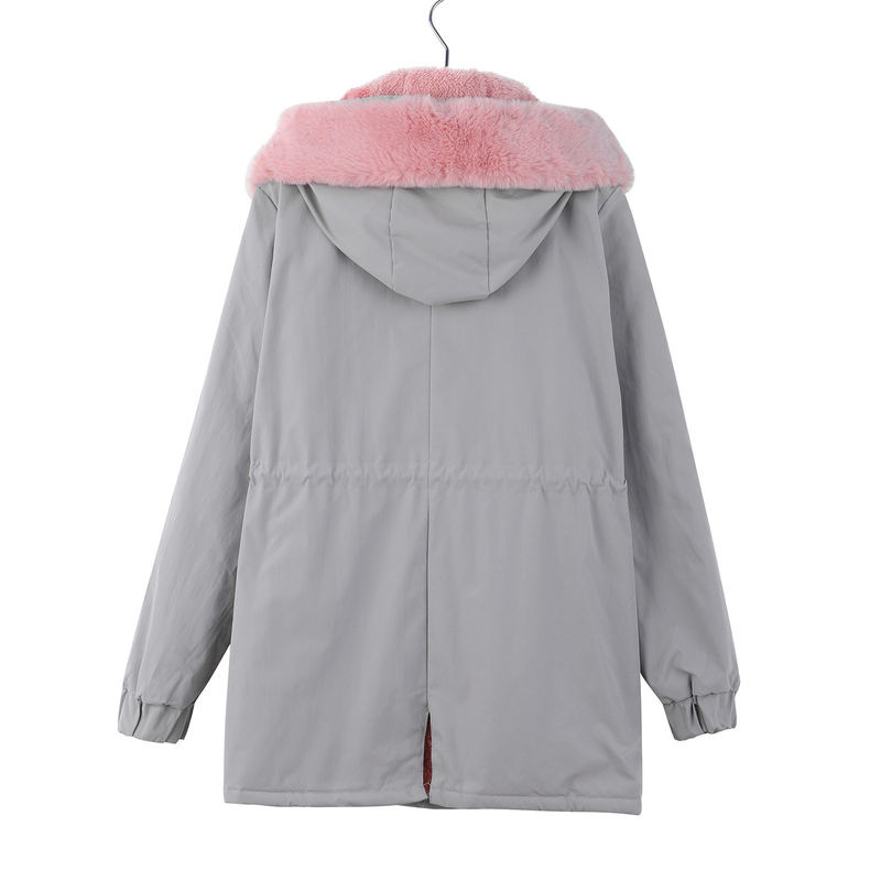 Damenbekleidung Beliebter Parka-Mantel, modischer lässiger Baumwollmantel, mittellanger Kapuzenmantel, Damen-Baumwollmantel aus Lammwolle_voghion.com