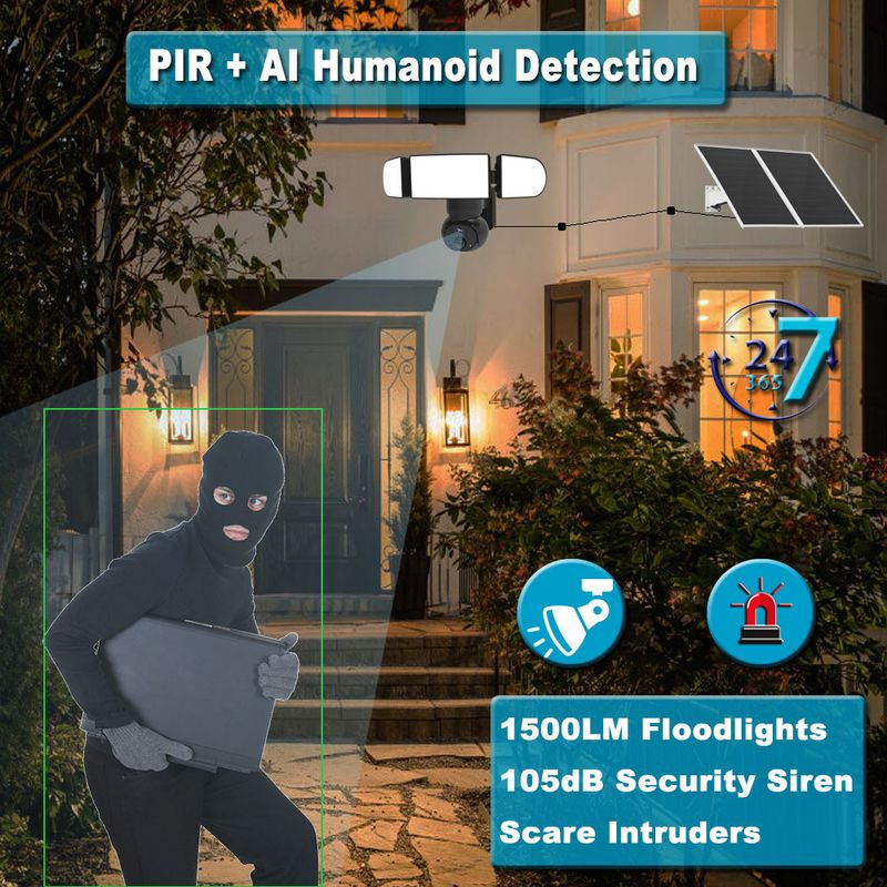 Telecamera a sfera solare con registrazione video 24 ore su 24, batteria a lunga durata, wireless, impermeabile, per esterni, illuminazione da giardino, monitoraggio_voghion.com