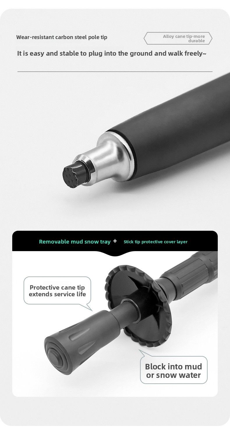 Aluminum Alloy Trekking Poles With Straight Handle, Ultra-light, Extendable, Outdoor Hiking Walking Sticks For Mountain_voghion.com