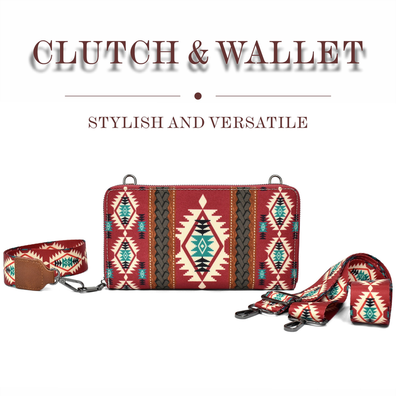 Portfel Western Wristlet Bohemian Aztec Credit Card Holder Portfel Clutch Torba na ramię dla kobiet_voghion.com