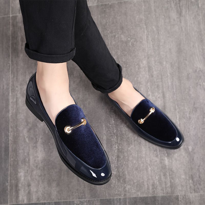 Lefu Schuhe für Frühling und Herbst Neue Bean Lack Casual Lederschuhe, Herrenstil_voghion.com