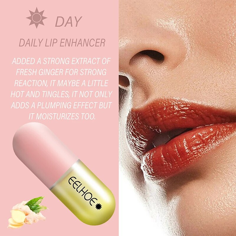 Extreme Plumper Balm Lips Augmentation Elastības palielināšana Dienas un nakts mitrinoša kapsula Plumping lūpu spīdums_voghion.com
